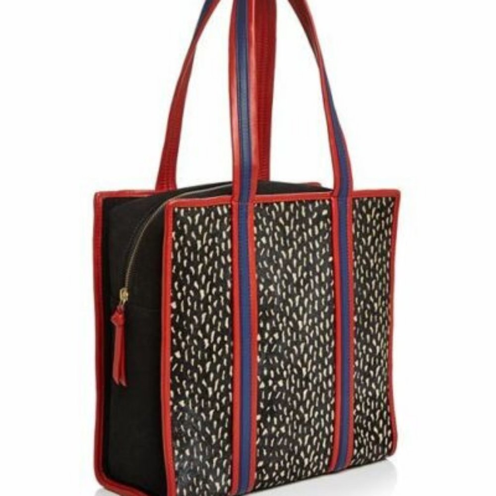 Sophie Cano - Printed Shearling and Leather Tote